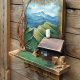 Wieszak z malowanym pejzażem - Chatka w górach