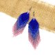 Kolczyki wiszące typu indiańce, z koralików, pastelowe kolory