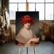 Plakat Lady Papaver  30x40 cm - kwiaty kobieta portret