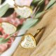 Pierścionek serce koronka - biżuteria z żywicy epoksydowej z suszonymi kwiatami