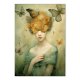 Plakat - Kobieta, Motyle i Kwiaty 50x70 cm