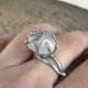 Regulowany pierścionek krople z kryształem górskim
