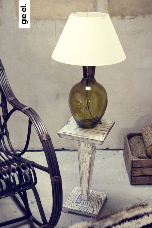 lampa stołowa szklana oliwkowa RAFAELLO