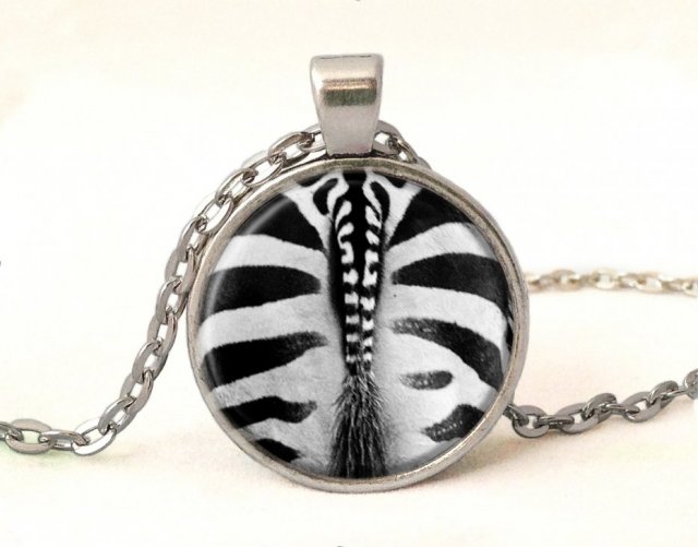 Zebra - medalion z łańcuszkiem - Egginegg