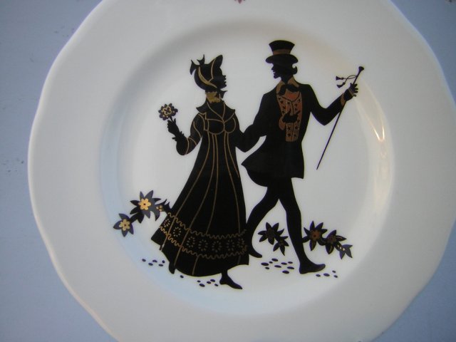 symboliczny talerz porcelanowy piękna para na szczęście