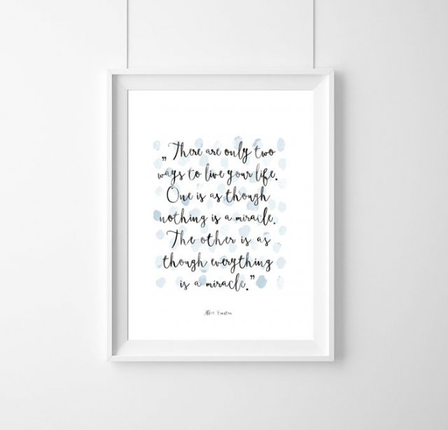 PLAKAT–Albert Einstein "There are only two ways(...)A3