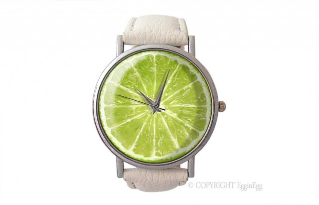 Limonka - zegarek z dużą tarczką - Egginegg