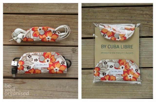 2 uchwyty na kabelki  - Kwiaty pomarańczowe