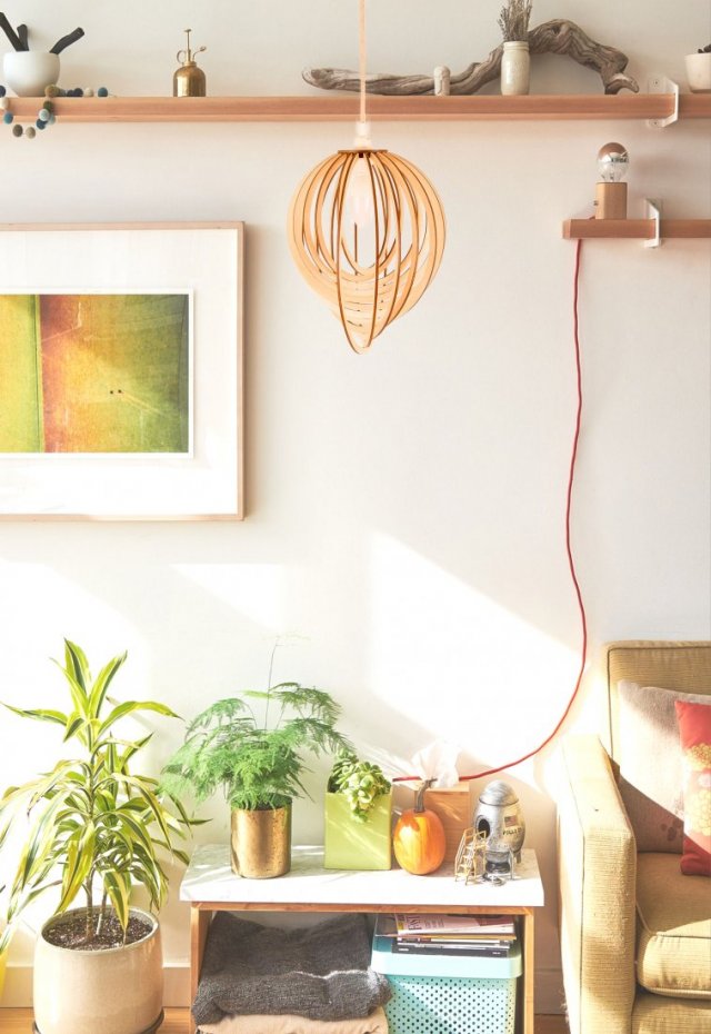 SPIRALNA lampa geometryczna sufitowa wisząca do salonu pokoju ze sklejki industrialna w stylu skandynawskim ABAŻUR PLAFON handmade