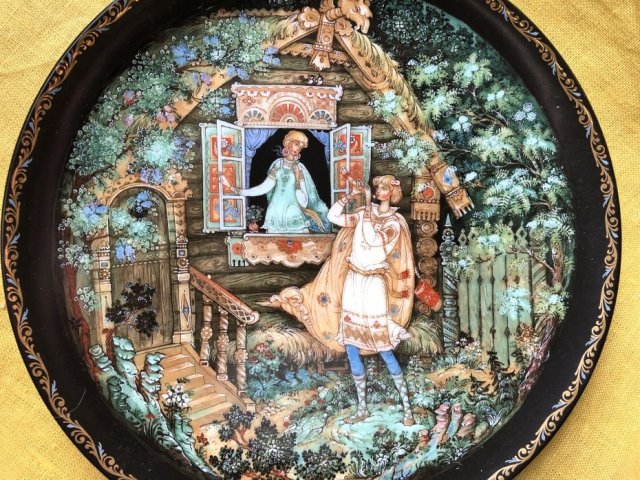 Rosyjskie bajki - legendy kolekcjonerski talerz porcelanowy wielkiej urody  limitowana edycja  z 1990