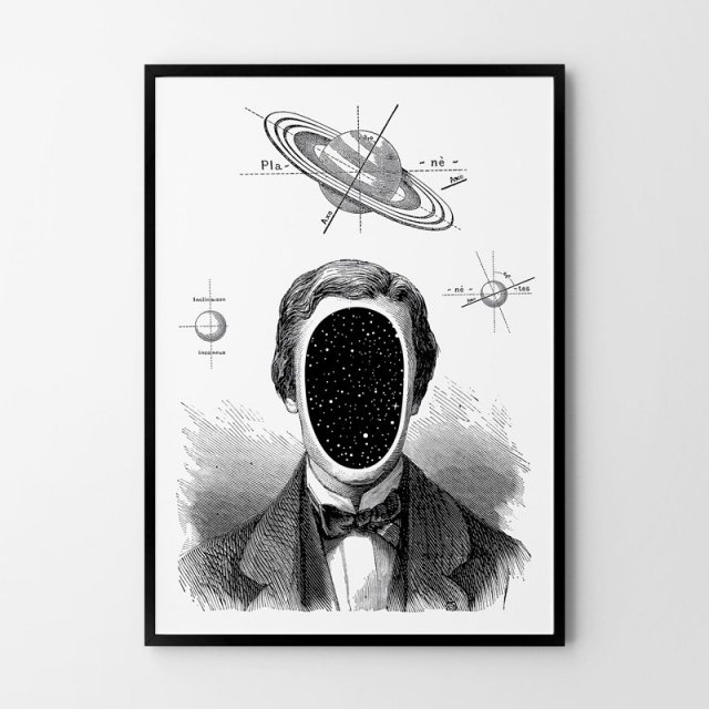 Plakat człowiek kosmos 50x70cm B2