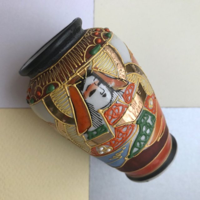 Japanese Satsuma Moriage  1930r. ❀ڿڰۣ❀ Hand Painted Klimax - Ręcznie malowany #3