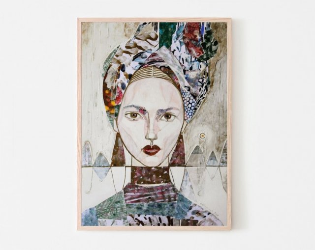 Plakat 50x70 cm - Kobieta w turbanie