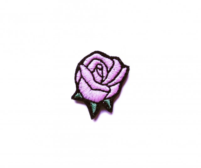 Naszywka na ubrania łatka różowa róża