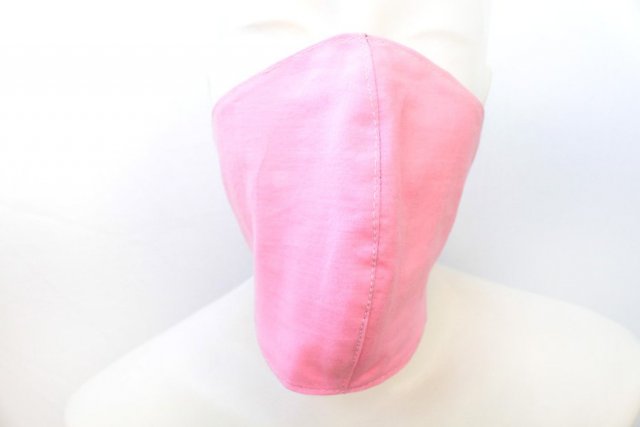męska maseczka bez gumek na rzep profilowana dwuwarstwowa różowa