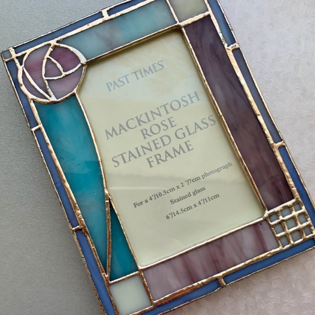 Mackintosh Rose Frame ❀ڿڰۣ❀ Witrażowa, posrebrzana ❀ڿڰۣ❀ Artystyczna ramka