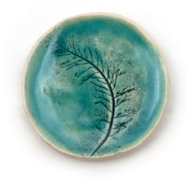 Mydelniczka/fusetka/spodek ręcznie wykonany roślinny błękitny turkusowy