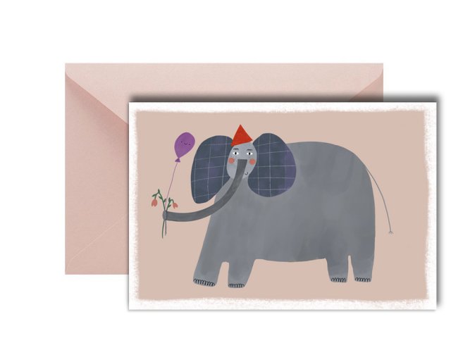 kartka urodzinowy sloń