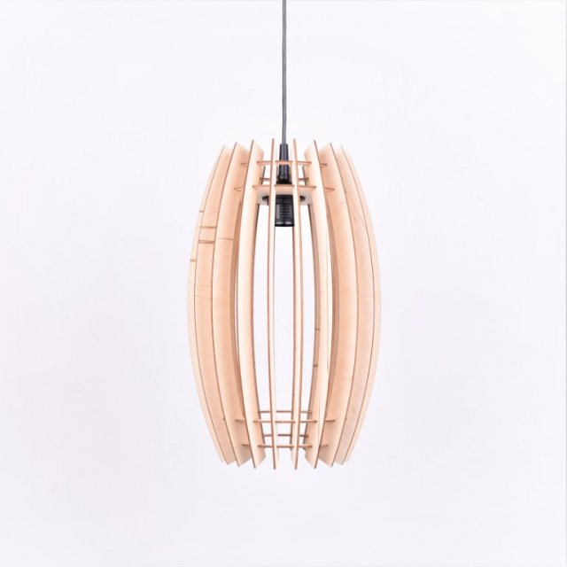 Lampa drewno sufitowa wisząca plafon abażur żyrandol LED do salonu skandynawska
