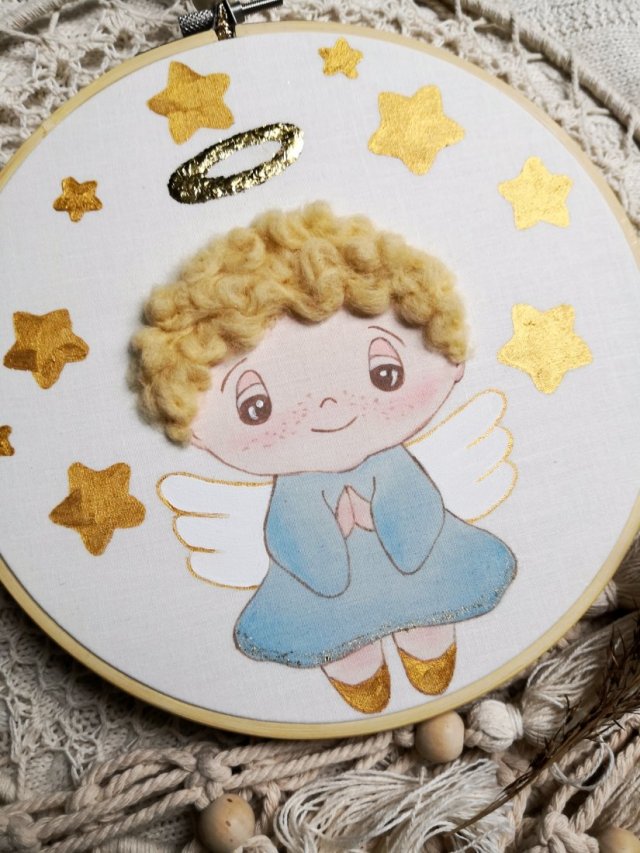 obrazek anioł stróż, pamiątka chrztu dla chłopca