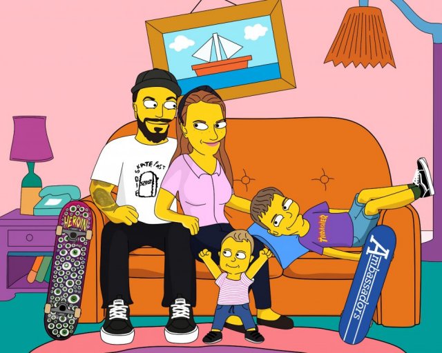 The Simpsons, portret rodzinny, portret personalizowany + WYDRUK A2