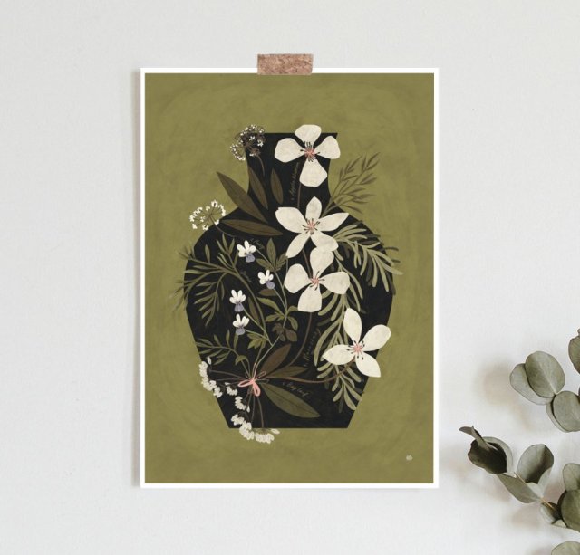 Kwiaty jadalne, plakat botaniczny, ilustracja A3 lub 30x40 cm
