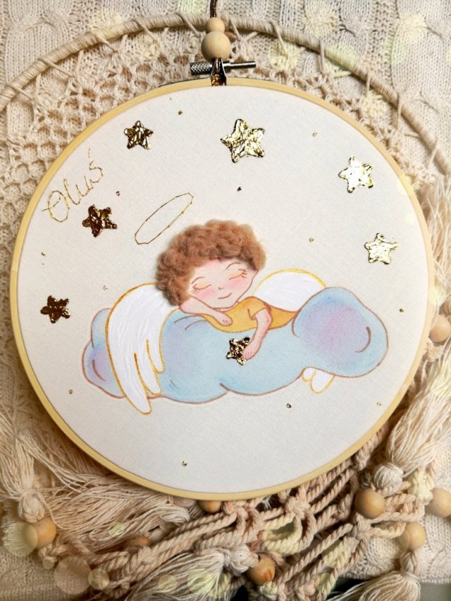 obrazek anioł stróż, pamiątka chrztu dla dziecka