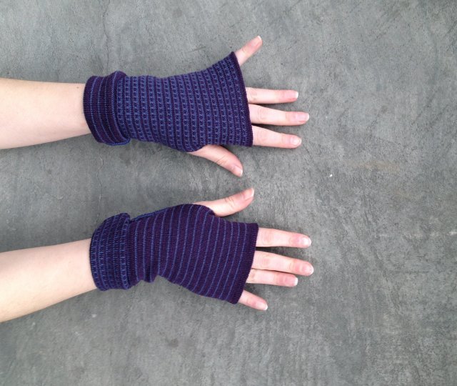 Dwustronne mitenki rękawiczki z wełny merino