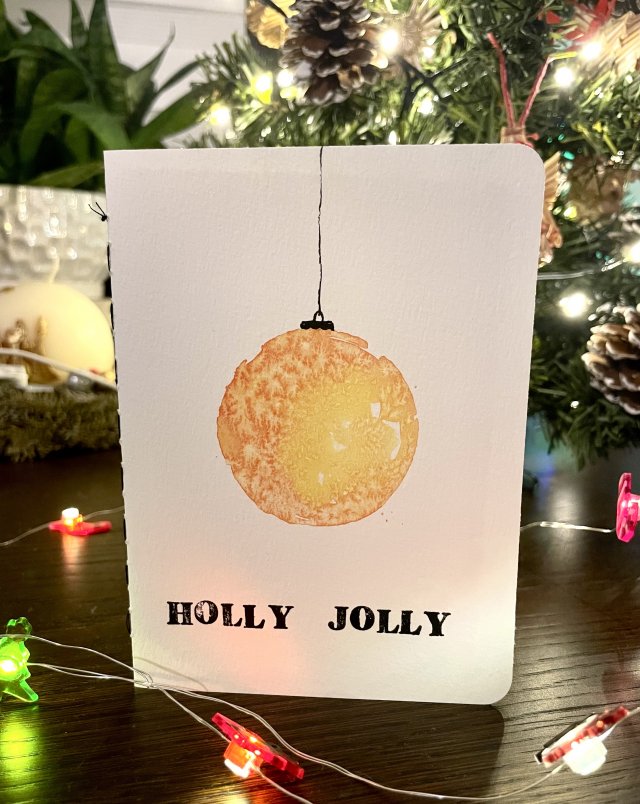 Kartka świąteczna z bombką "Holly Jolly"