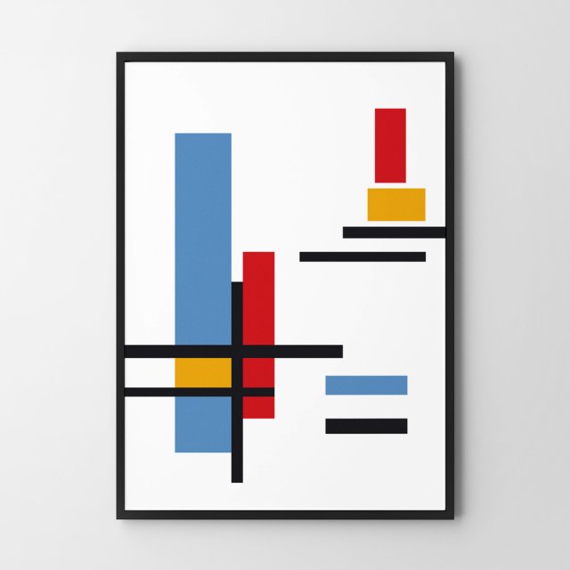 Plakat Geometria w stylu Mondriana 30x40 cm