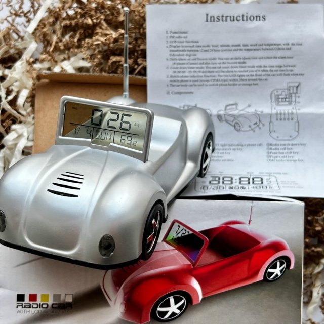 Świetny Design! ❤❤ Radio Car ❤❤ Radio z zegarem, datownikiem i termometrem ❤❤