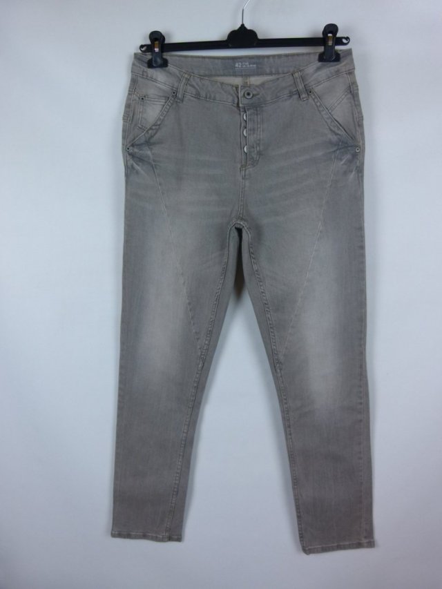 Bottom szare spodnie dżins straight 16 / 42