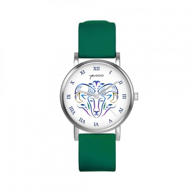 Zegarek mały - Baran - silikonowy, zielony