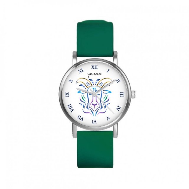 Zegarek mały - Koziorożec - silikonowy, zielony