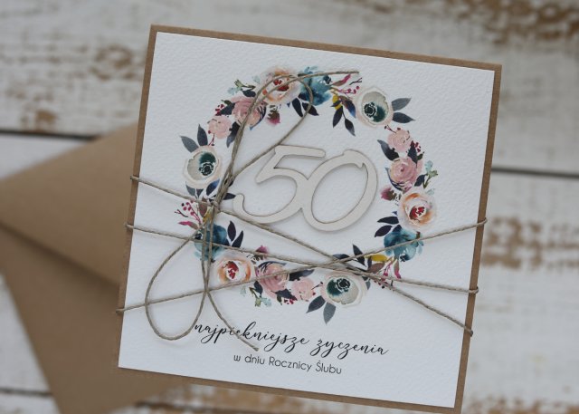 Wyjątkowa kartka na 50 rocznicę ślubu