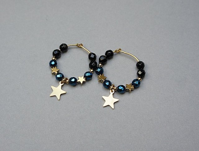 Alloys Collection /navy blue star/ - kolczyki