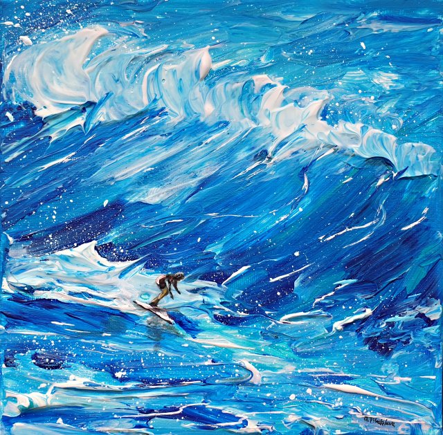 Obraz  ręcznie malowany na płótnie morze fala