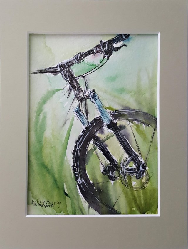 Obraz rower ręcznie malowany Pejzaż rowery