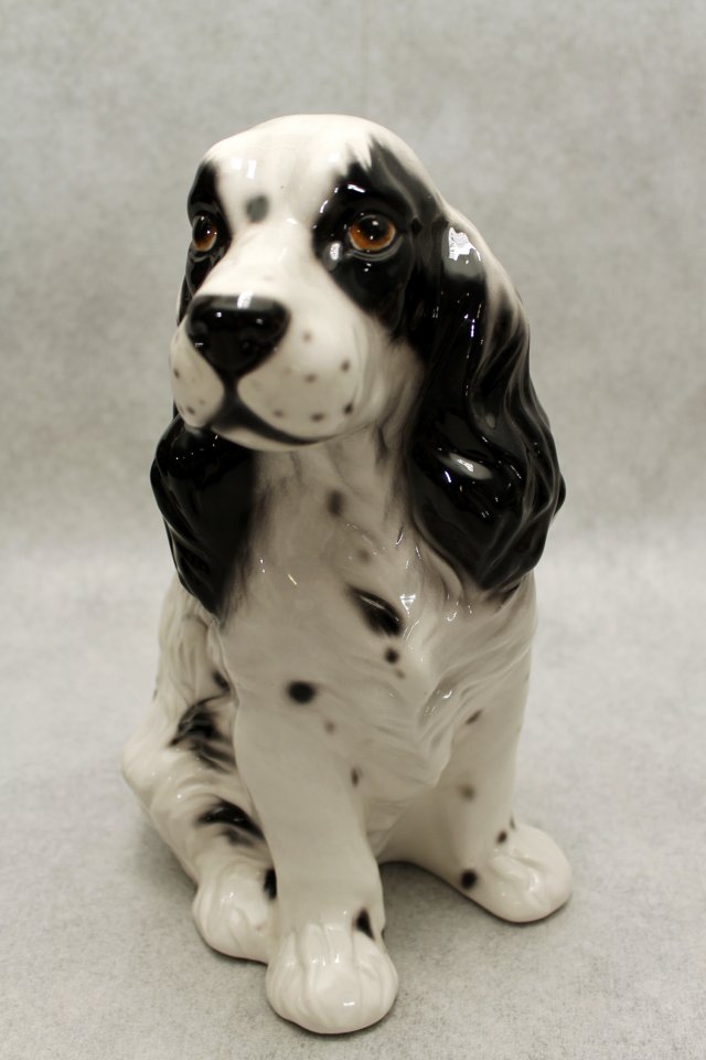 ALFAL Porcelanowa Figura Psa,Pies "Cocker Spaniel" Duży porcelanowy pies, Portugalia