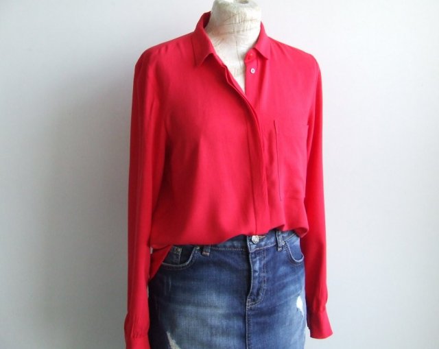 czerwona bluzka koszulowa 34/36 CUBUS