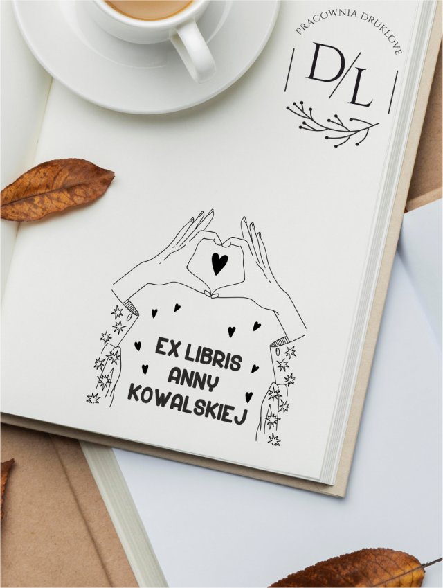 Stempel Ex Libris Exlibris personalizowany Dłonie 2