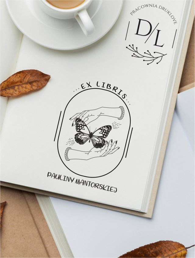 Stempel Ex Libris Exlibris personalizowany Motyl