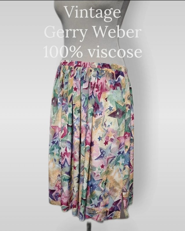 Gerry Weber vintage spódnica kolorowa w gwiazdki 44 wiskoza