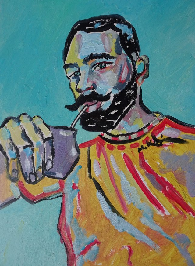 obraz do salonu portret sarmaty mężczyzna z wąsem