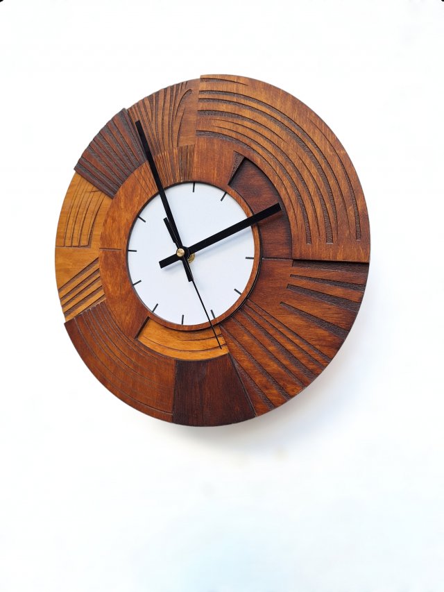 Zegar Drewniany na ścianę  38cm - CICHY MECHANIZM