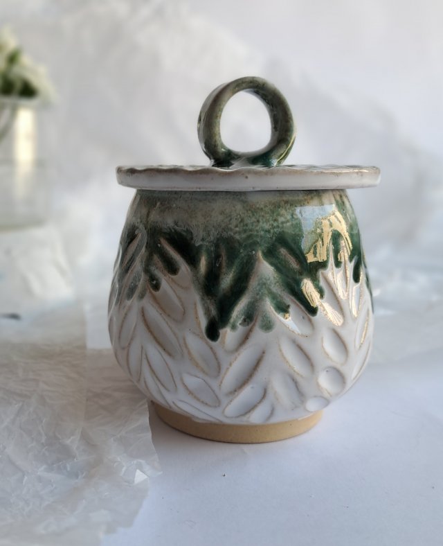 Pojemnik ceramiczny zielony