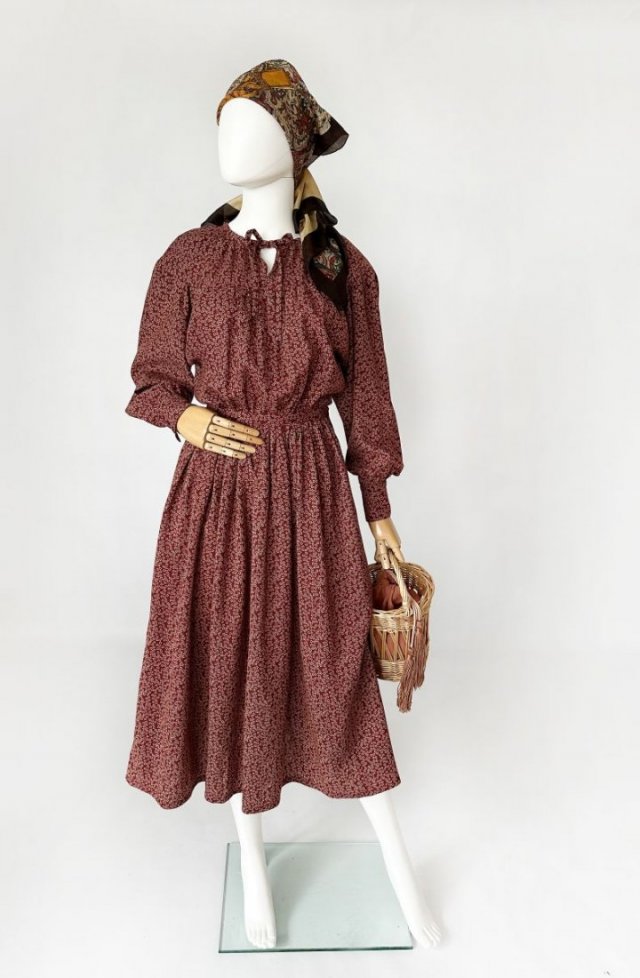 Cacharel wełniana sukienka vintage z lat 70-tych