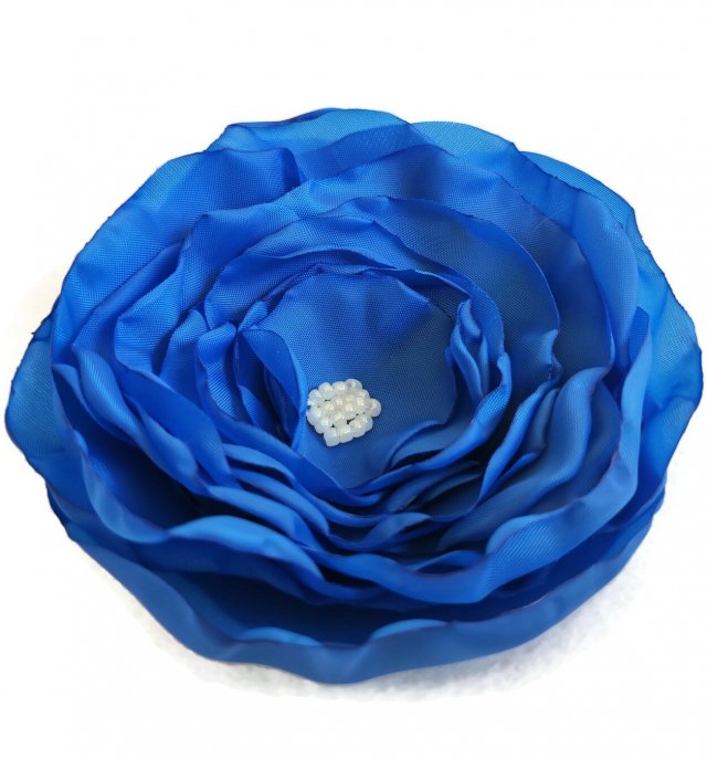 Duża broszka niebieska kwiatek kwiat 12cm