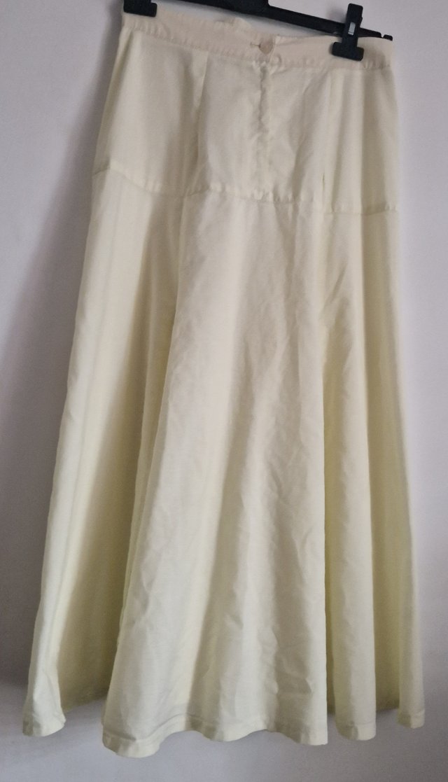 Długa limonkowa spódnica S (36)