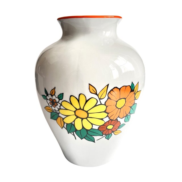 Porcelanowy wazon Chodzież kwiaty, Polska lata 80.